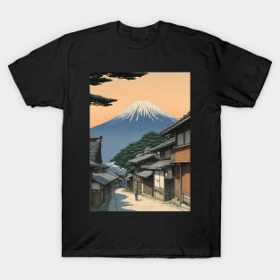 mt muji scene kawase hasui style art japan T-Shirt